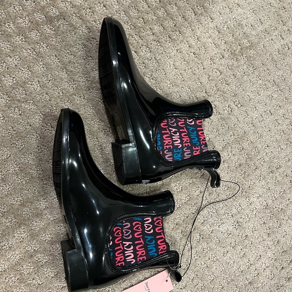 New JUICY COUTURE Romance Black Heart Graffiti MultiColor Rain Boots - Picture 11 of 16